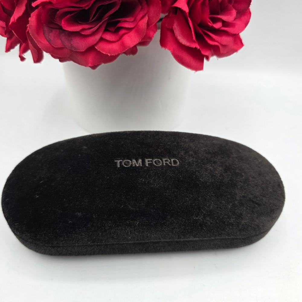 Tom Ford Dark Brown Velvet Hard Shell Eyewear Sunglasses Clamshell Case Luxury